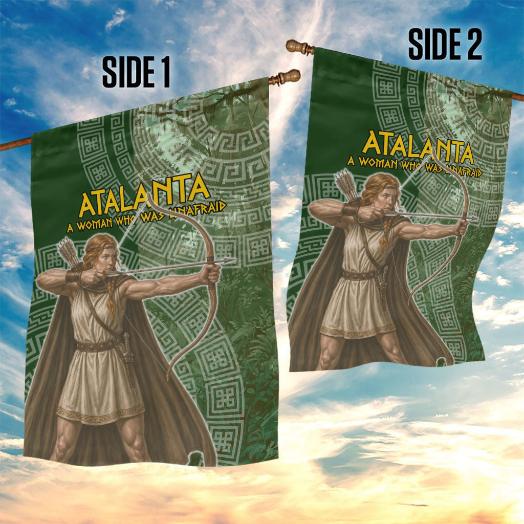 Atalanta Greek Mythology Huntress Archer Garden Flag Ancient Greek Meander Pattern