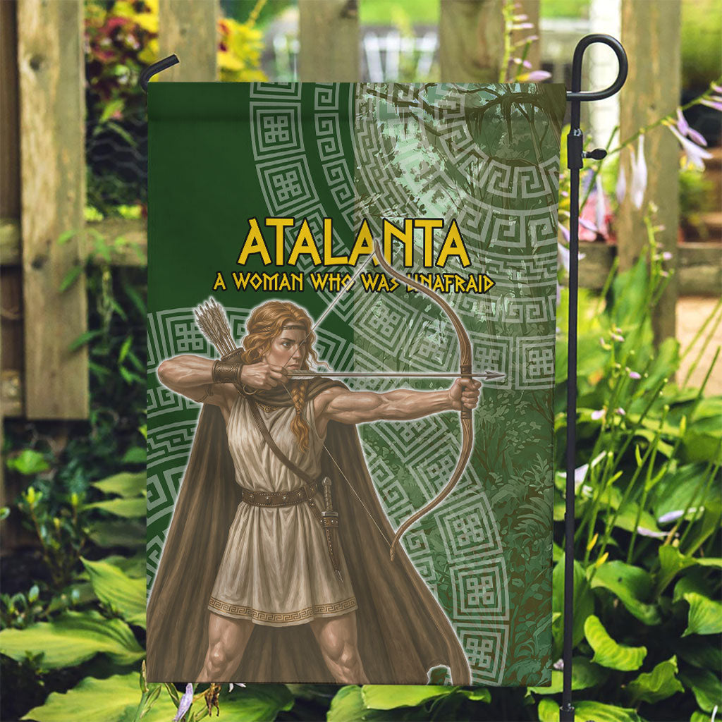 Atalanta Greek Mythology Huntress Archer Garden Flag Ancient Greek Meander Pattern