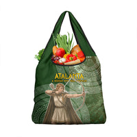 Atalanta Greek Mythology Huntress Archer Grocery Bag Ancient Greek Meander Pattern