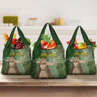Atalanta Greek Mythology Huntress Archer Grocery Bag Ancient Greek Meander Pattern