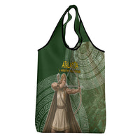 Atalanta Greek Mythology Huntress Archer Grocery Bag Ancient Greek Meander Pattern