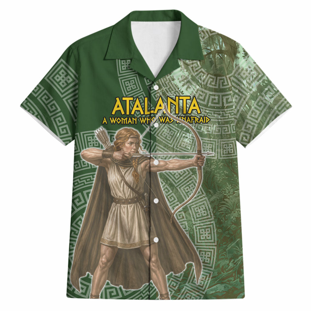 Atalanta Greek Mythology Huntress Archer Hawaiian Shirt Ancient Greek Meander Pattern