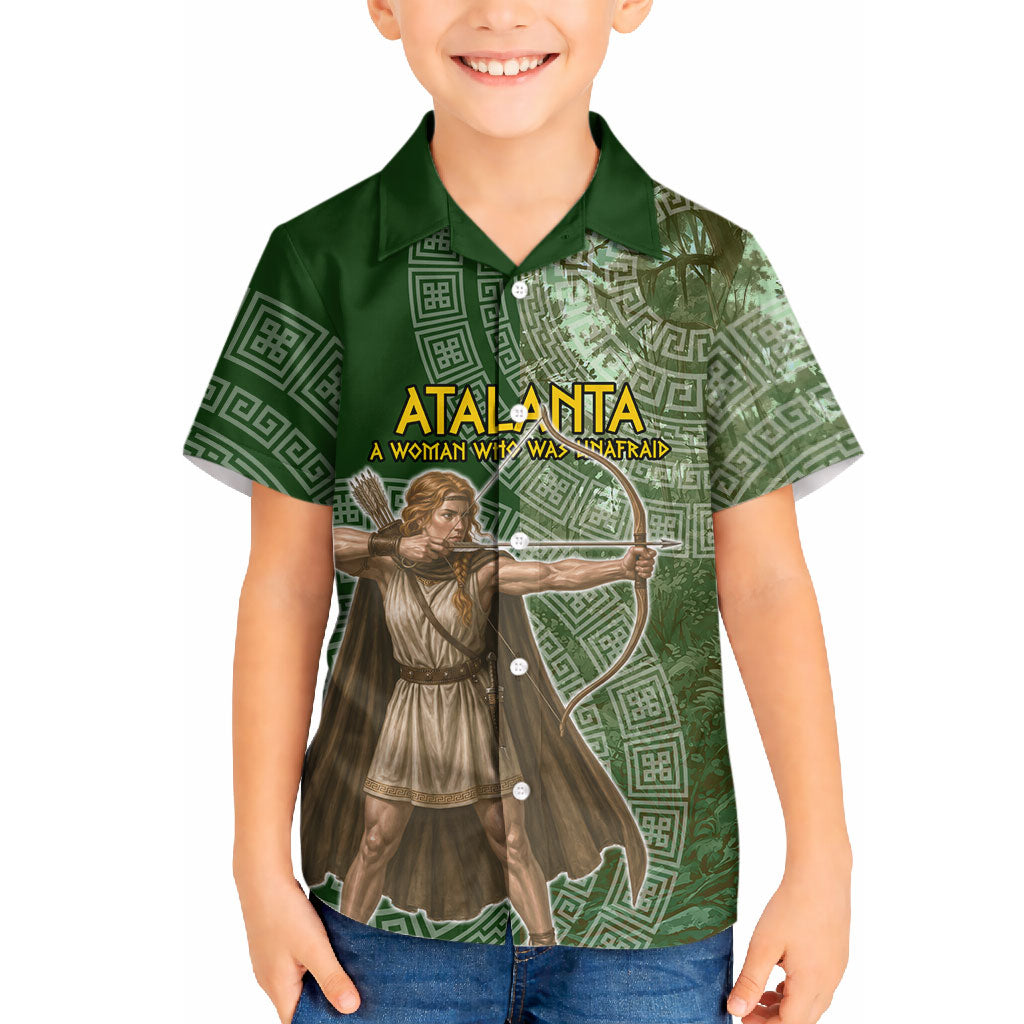Atalanta Greek Mythology Huntress Archer Hawaiian Shirt Ancient Greek Meander Pattern