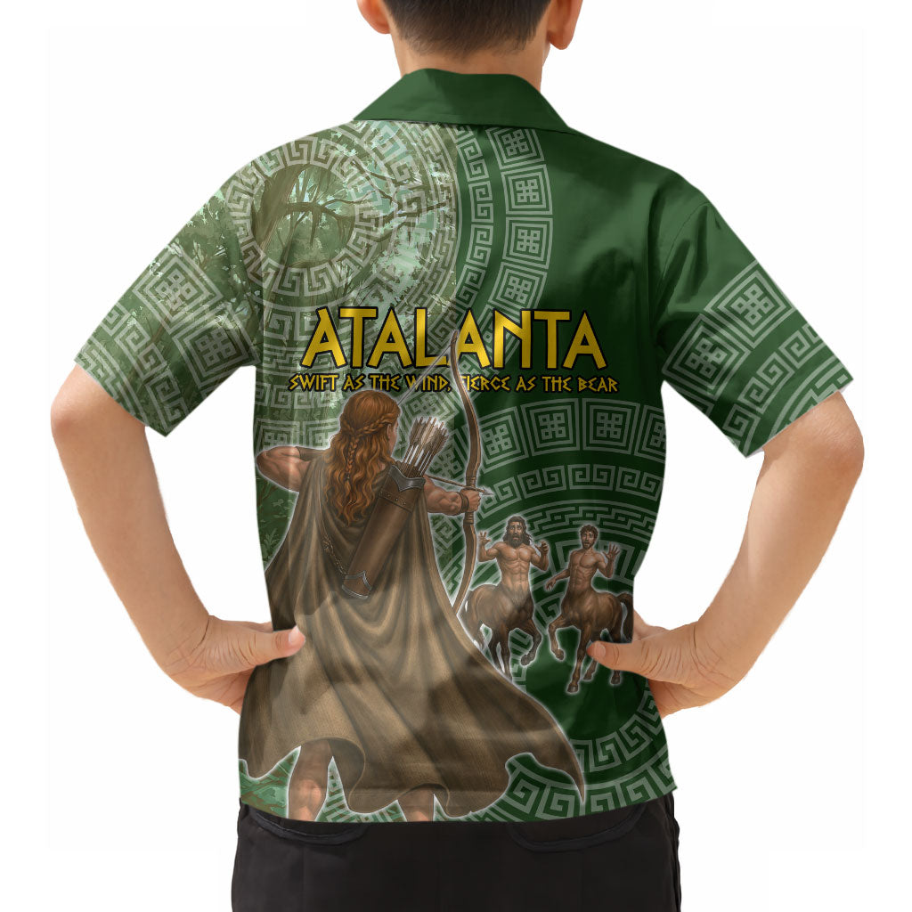 Atalanta Greek Mythology Huntress Archer Hawaiian Shirt Ancient Greek Meander Pattern