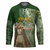 Atalanta Greek Mythology Huntress Archer Hockey Jersey Ancient Greek Meander Pattern
