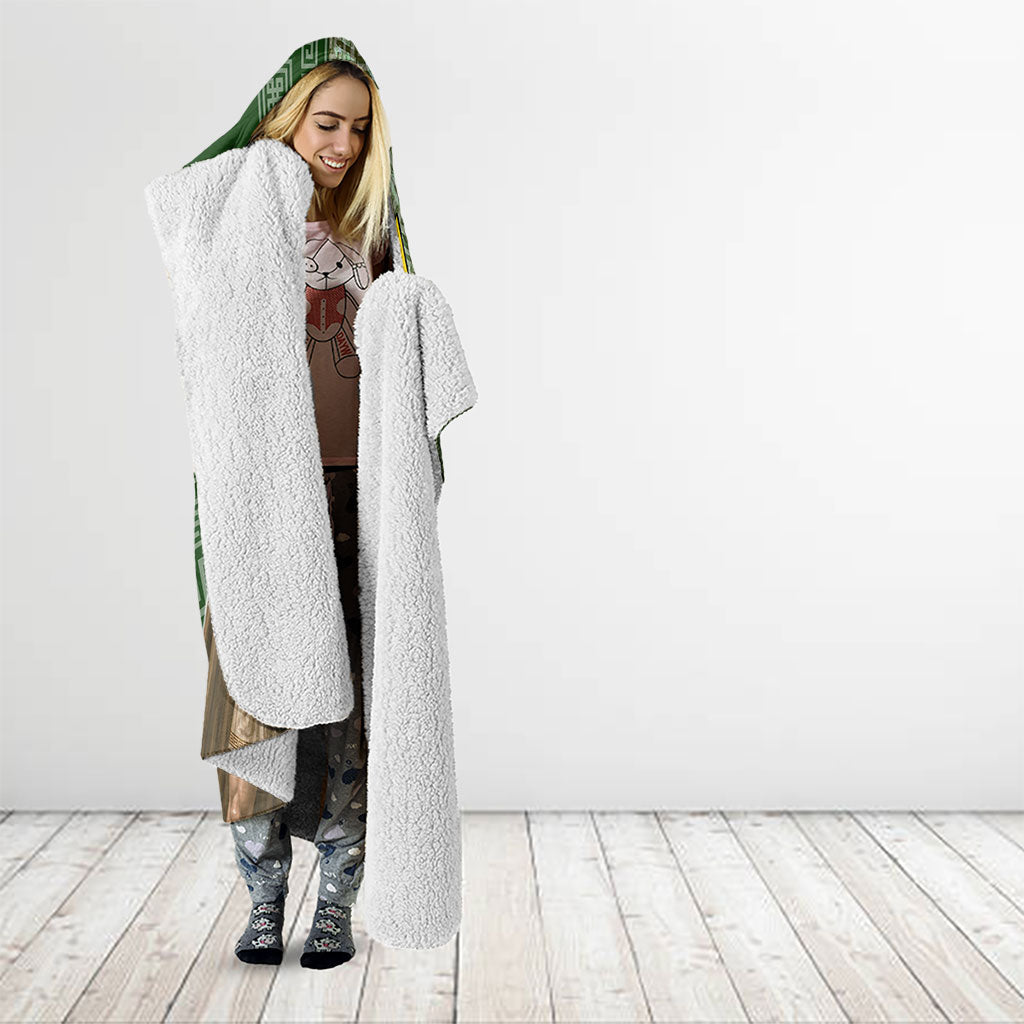 Atalanta Greek Mythology Huntress Archer Hooded Blanket Ancient Greek Meander Pattern