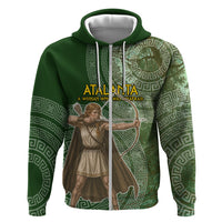 Atalanta Greek Mythology Huntress Archer Hoodie Ancient Greek Meander Pattern