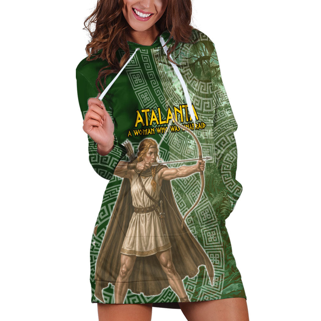 Atalanta Greek Mythology Huntress Archer Hoodie Dress Ancient Greek Meander Pattern
