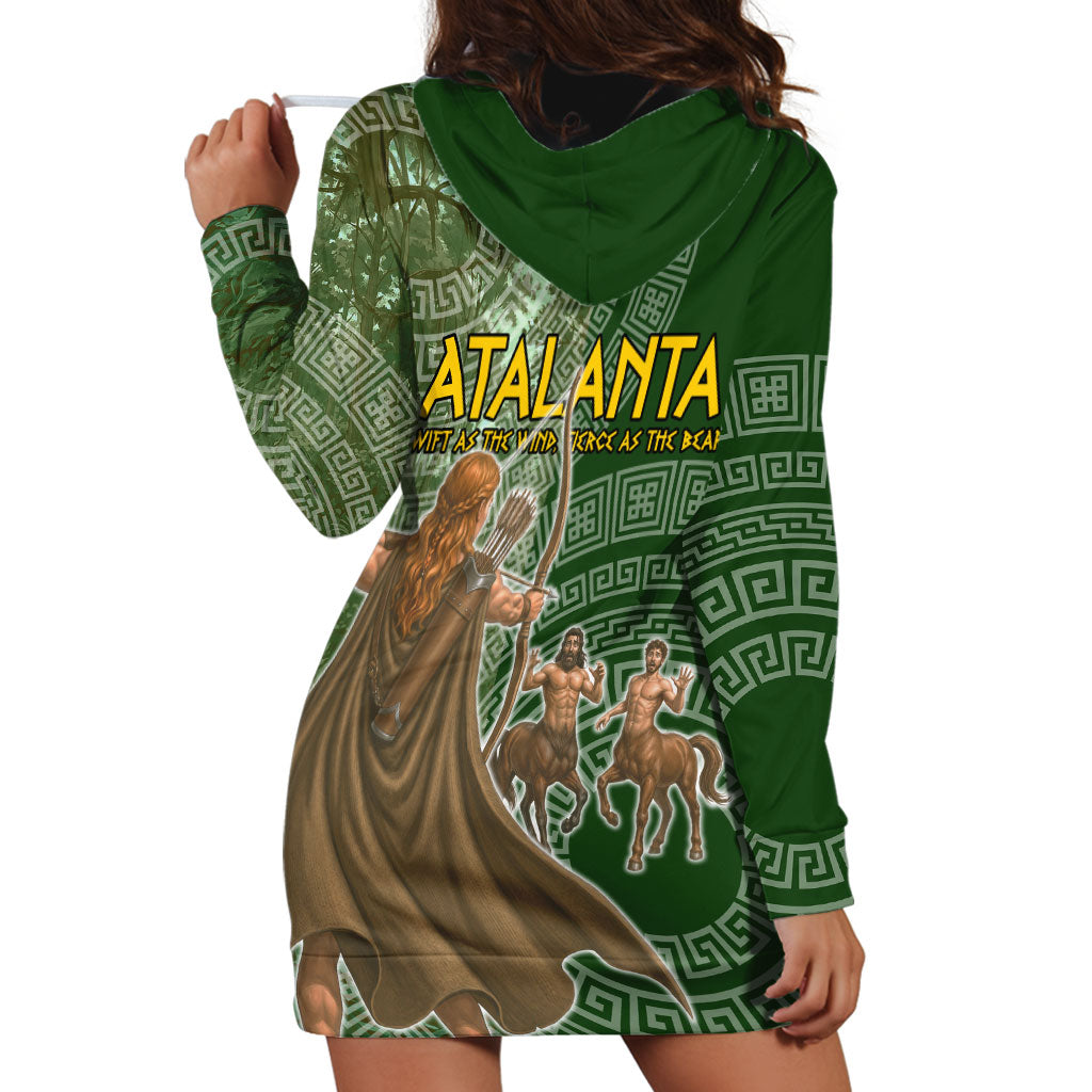 Atalanta Greek Mythology Huntress Archer Hoodie Dress Ancient Greek Meander Pattern