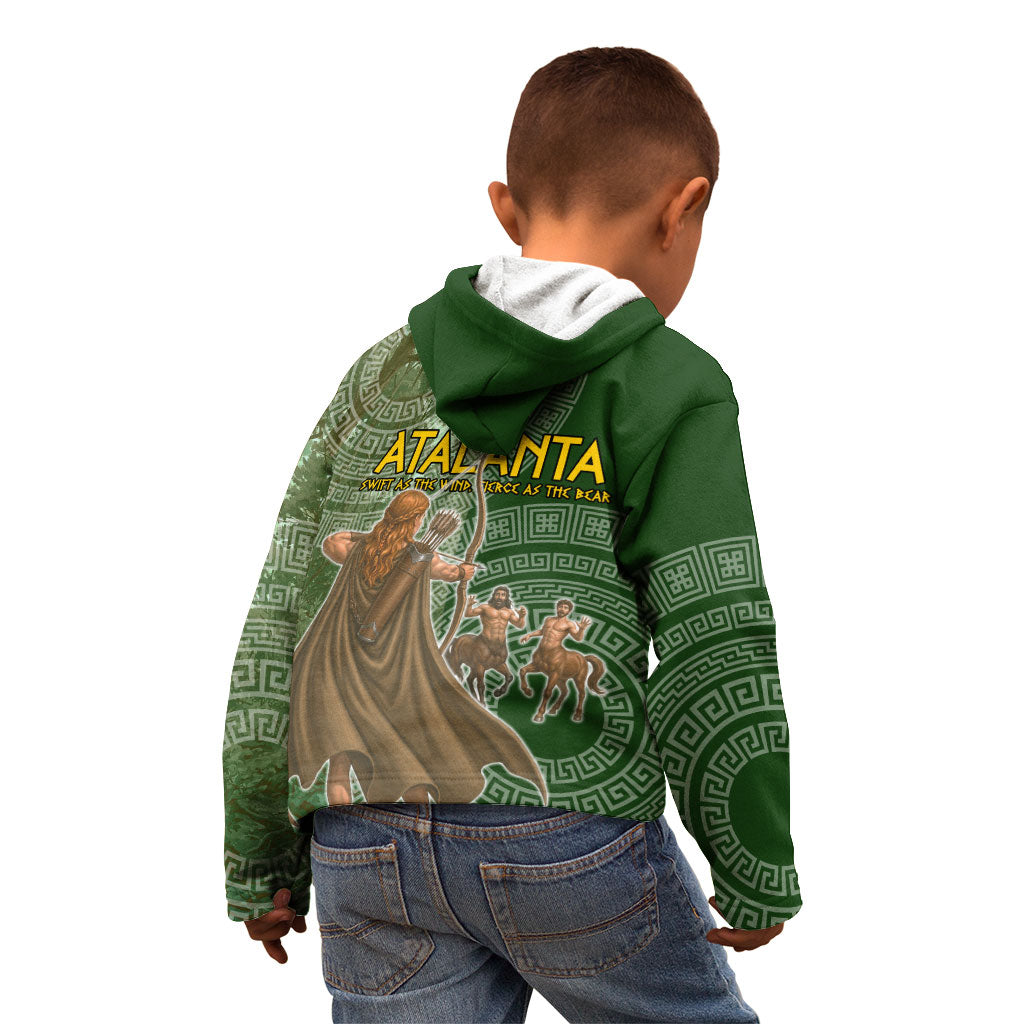 Atalanta Greek Mythology Huntress Archer Kid Hoodie Ancient Greek Meander Pattern
