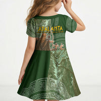 Atalanta Greek Mythology Huntress Archer Kid Short Sleeve Dress Ancient Greek Meander Pattern