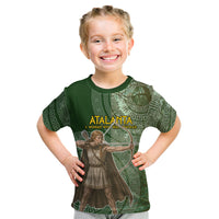 Atalanta Greek Mythology Huntress Archer Kid T Shirt Ancient Greek Meander Pattern