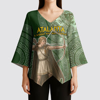 Atalanta Greek Mythology Huntress Archer Kimono Sleeve Blouse Ancient Greek Meander Pattern