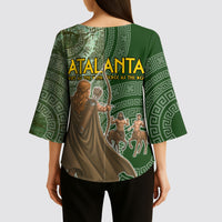Atalanta Greek Mythology Huntress Archer Kimono Sleeve Blouse Ancient Greek Meander Pattern