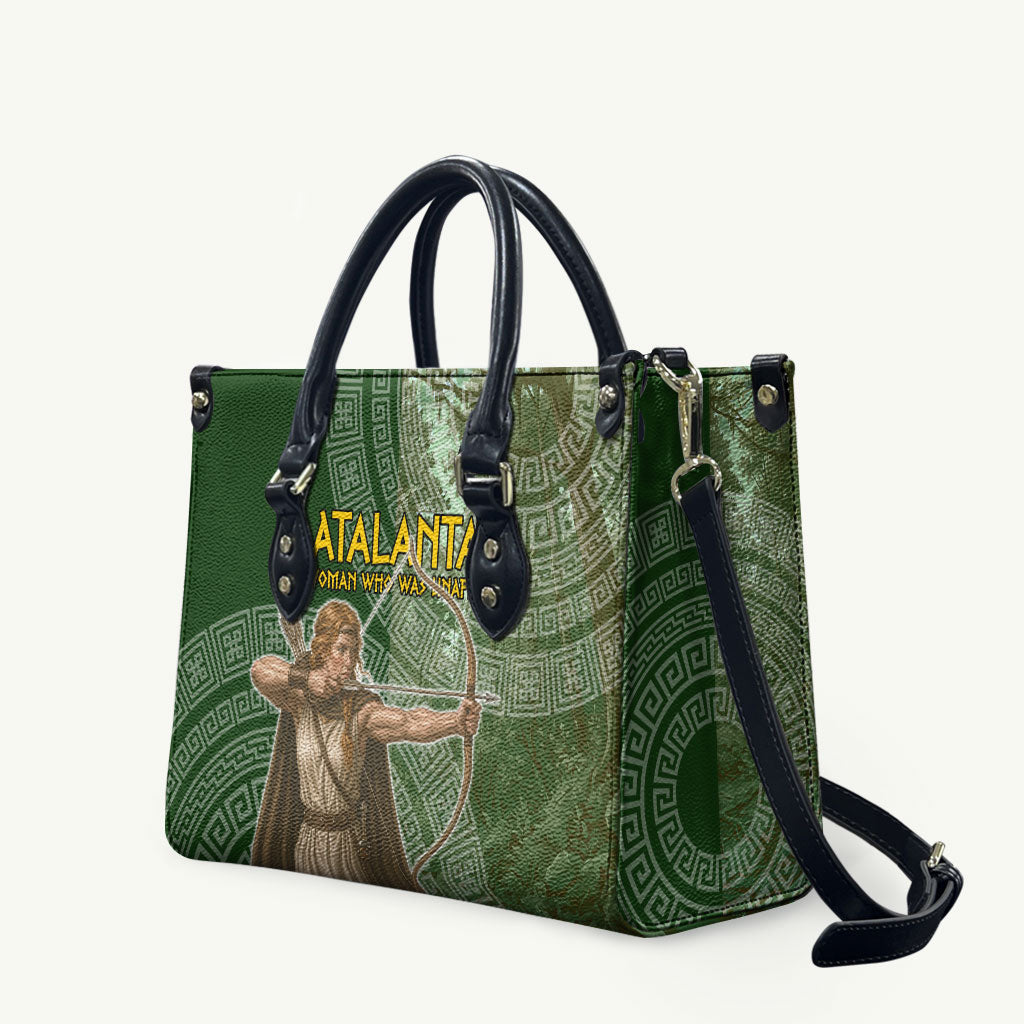 Atalanta Greek Mythology Huntress Archer Leather Bag Ancient Greek Meander Pattern
