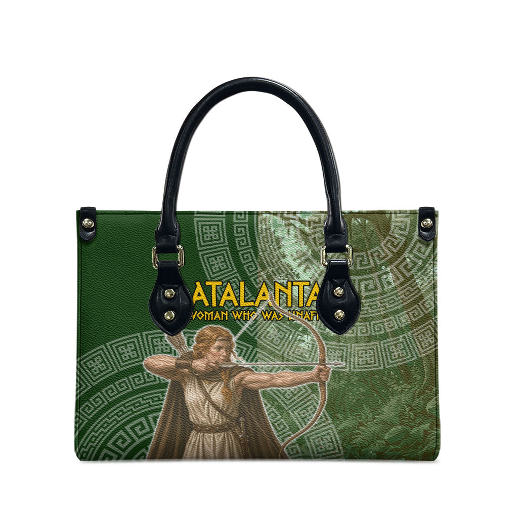 Atalanta Greek Mythology Huntress Archer Leather Bag Ancient Greek Meander Pattern