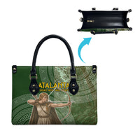 Atalanta Greek Mythology Huntress Archer Leather Bag Ancient Greek Meander Pattern