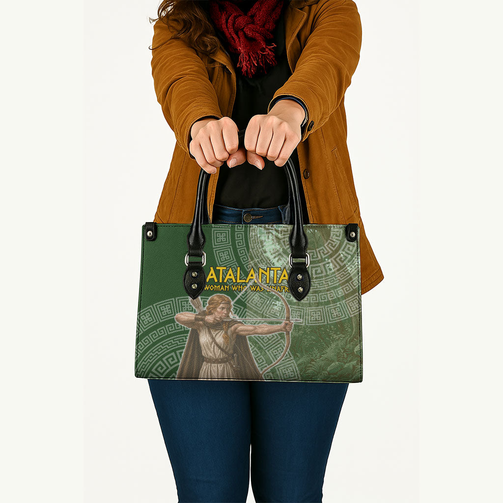Atalanta Greek Mythology Huntress Archer Leather Bag Ancient Greek Meander Pattern