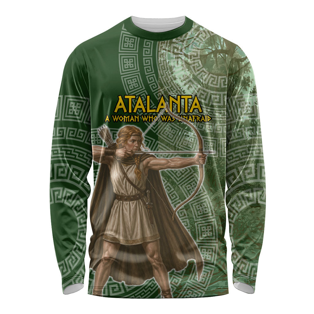Atalanta Greek Mythology Huntress Archer Long Sleeve Shirt Ancient Greek Meander Pattern