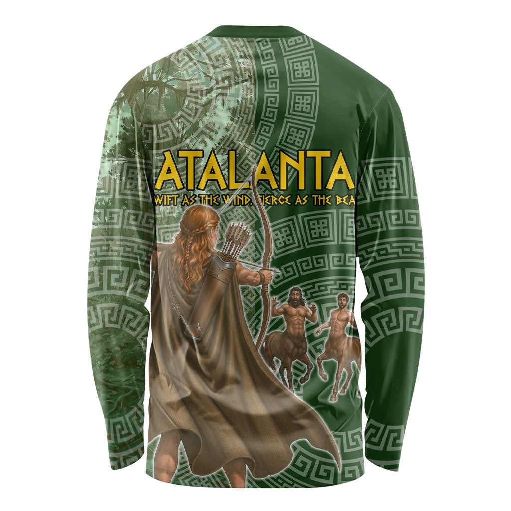 Atalanta Greek Mythology Huntress Archer Long Sleeve Shirt Ancient Greek Meander Pattern