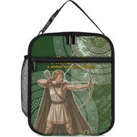 Atalanta Greek Mythology Huntress Archer Lunch Bag Ancient Greek Meander Pattern