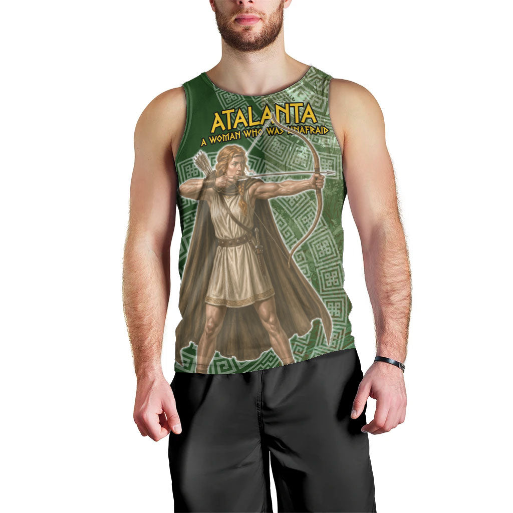 Atalanta Greek Mythology Huntress Archer Men Tank Top Ancient Greek Meander Pattern