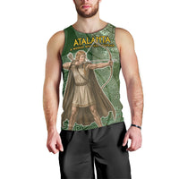 Atalanta Greek Mythology Huntress Archer Men Tank Top Ancient Greek Meander Pattern