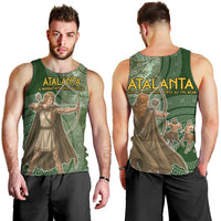 Atalanta Greek Mythology Huntress Archer Men Tank Top Ancient Greek Meander Pattern