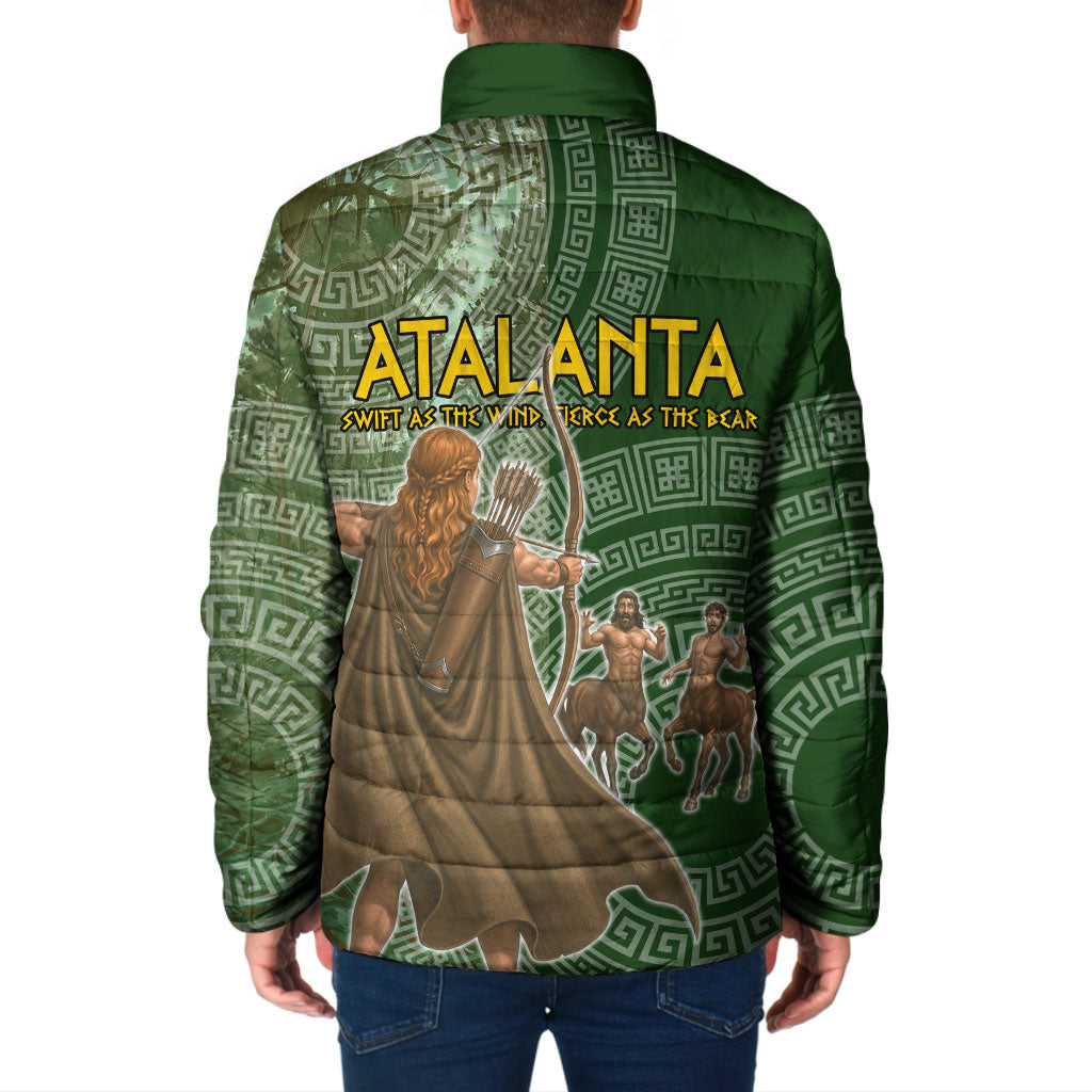 Atalanta Greek Mythology Huntress Archer Padded Jacket Ancient Greek Meander Pattern