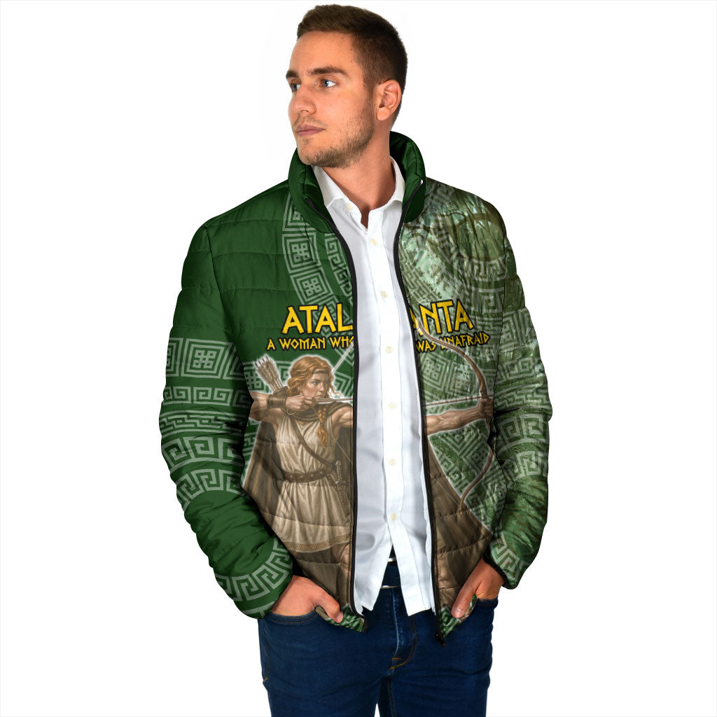 Atalanta Greek Mythology Huntress Archer Padded Jacket Ancient Greek Meander Pattern