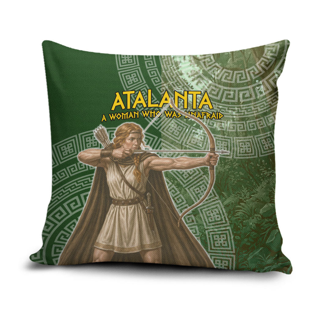 Atalanta Greek Mythology Huntress Archer Pillow Cover Ancient Greek Meander Pattern