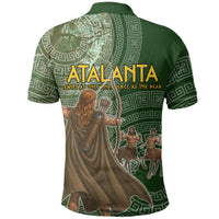 Atalanta Greek Mythology Huntress Archer Polo Shirt Ancient Greek Meander Pattern