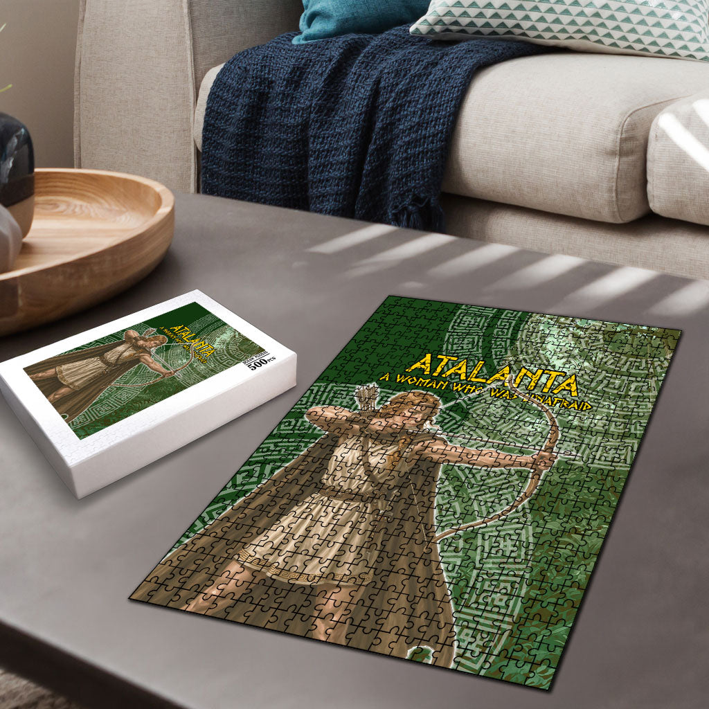 Atalanta Greek Mythology Huntress Archer Puzzle Ancient Greek Meander Pattern