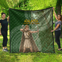 Atalanta Greek Mythology Huntress Archer Quilt Ancient Greek Meander Pattern