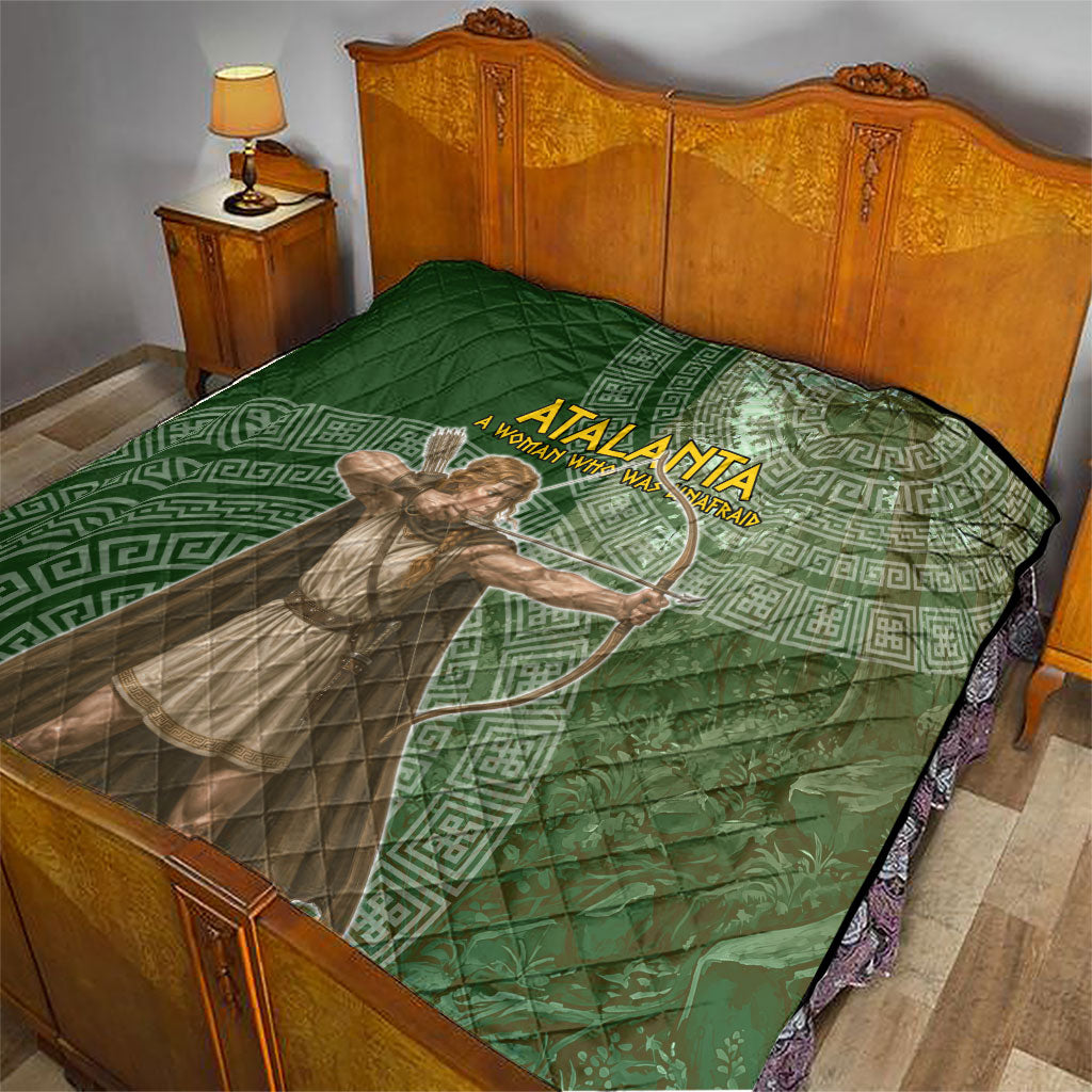 Atalanta Greek Mythology Huntress Archer Quilt Ancient Greek Meander Pattern