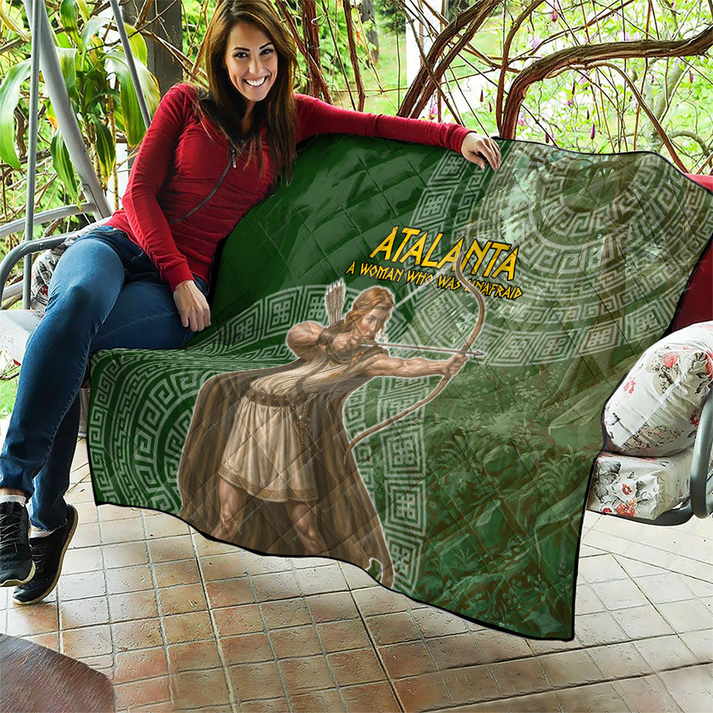 Atalanta Greek Mythology Huntress Archer Quilt Ancient Greek Meander Pattern