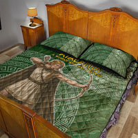 Atalanta Greek Mythology Huntress Archer Quilt Bed Set Ancient Greek Meander Pattern