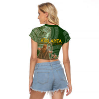 Atalanta Greek Mythology Huntress Archer Raglan Cropped T Shirt Ancient Greek Meander Pattern