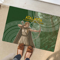 Atalanta Greek Mythology Huntress Archer Rubber Doormat Ancient Greek Meander Pattern