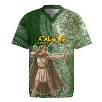 Atalanta Greek Mythology Huntress Archer Rugby Jersey Ancient Greek Meander Pattern
