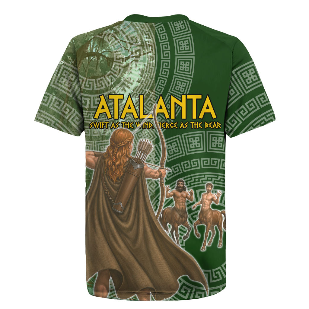 Atalanta Greek Mythology Huntress Archer Rugby Jersey Ancient Greek Meander Pattern