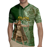 Atalanta Greek Mythology Huntress Archer Rugby Jersey Ancient Greek Meander Pattern
