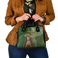 Atalanta Greek Mythology Huntress Archer Shoulder Handbag Ancient Greek Meander Pattern