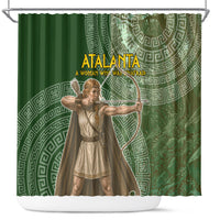 Atalanta Greek Mythology Huntress Archer Shower Curtain Ancient Greek Meander Pattern