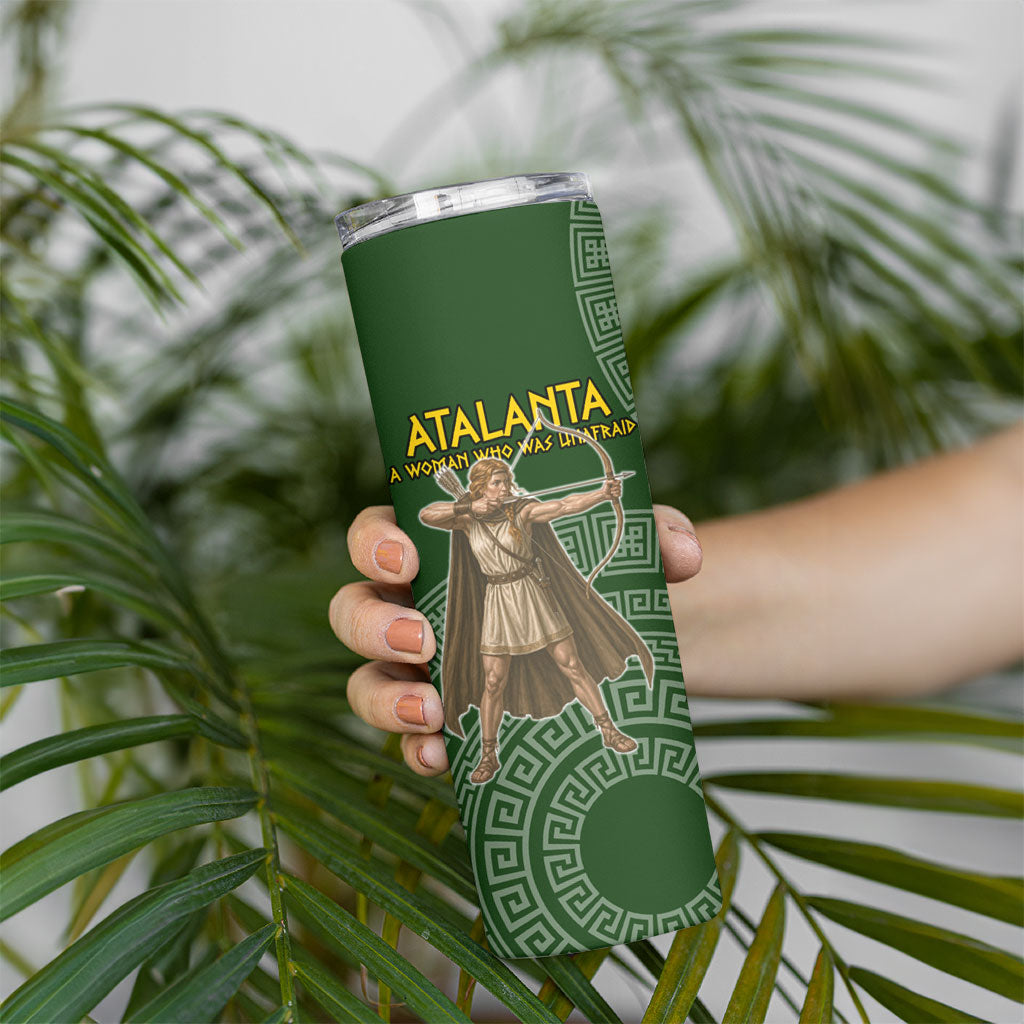 Atalanta Greek Mythology Huntress Archer Skinny Tumbler Ancient Greek Meander Pattern