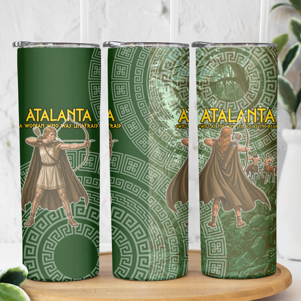 Atalanta Greek Mythology Huntress Archer Skinny Tumbler Ancient Greek Meander Pattern