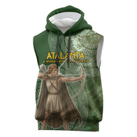 Atalanta Greek Mythology Huntress Archer Sleeveless Hoodie Ancient Greek Meander Pattern