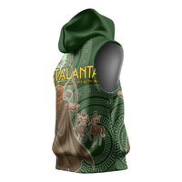 Atalanta Greek Mythology Huntress Archer Sleeveless Hoodie Ancient Greek Meander Pattern
