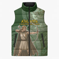 Atalanta Greek Mythology Huntress Archer Sleeveless Puffer Jacket Ancient Greek Meander Pattern
