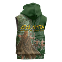 Atalanta Greek Mythology Huntress Archer Sleeveless Zip Hoodie Ancient Greek Meander Pattern